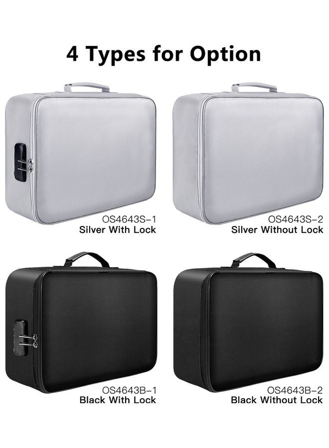 Generic - Fireproof Document Bag With Zipper Black - Image 1