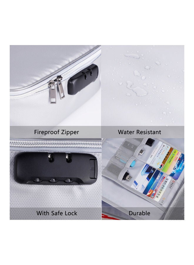 Generic Fireproof Document Bag With Zipper Silver - Image 5