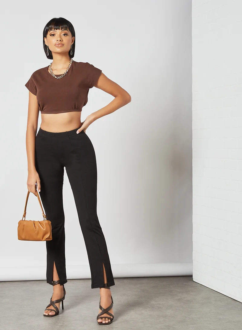 Fashion Union Adena High Waist Slim Pants Black