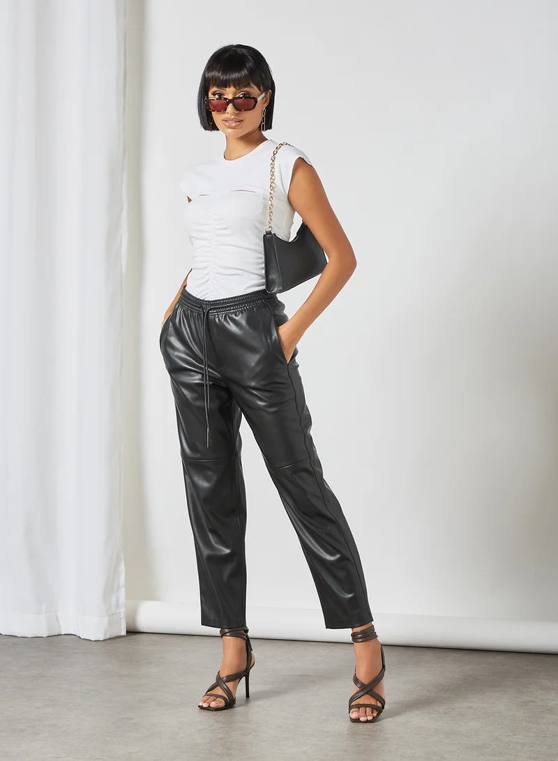 Fashion Union Ava Ruched Detail Top White