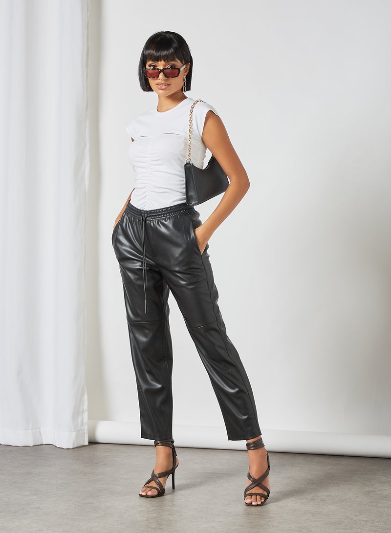 Fashion Union - Ava Ruched Detail Top White - Image 1