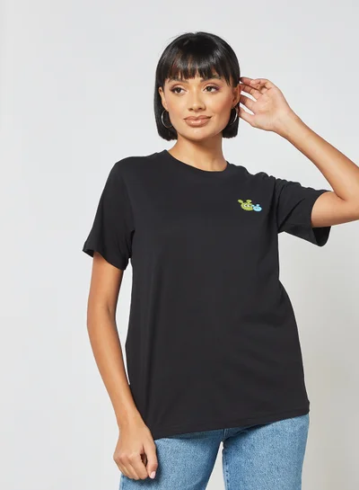 Mini Cream Logo Detail T-Shirt Black