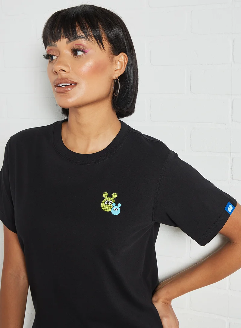 Mini Cream Logo Detail T-Shirt Black