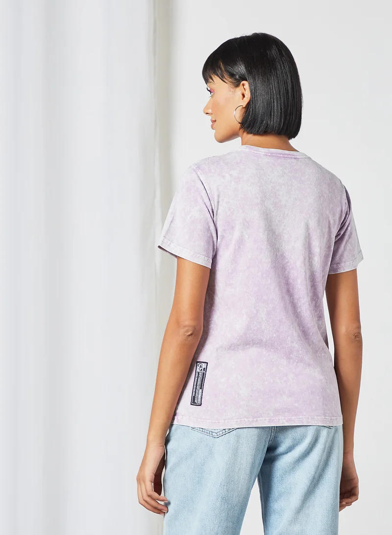 Mini Cream Patch Logo T-Shirt Light Purple