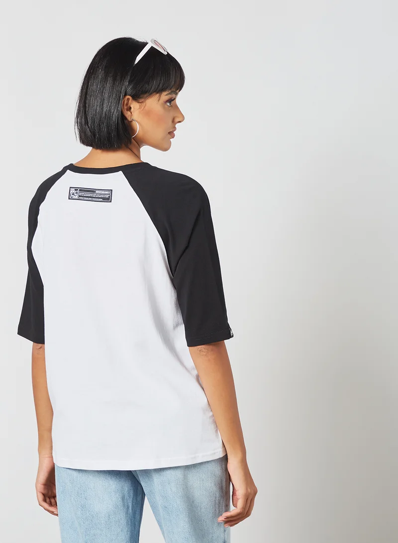 Mini Cream Graphic Print Baseball T-Shirt White