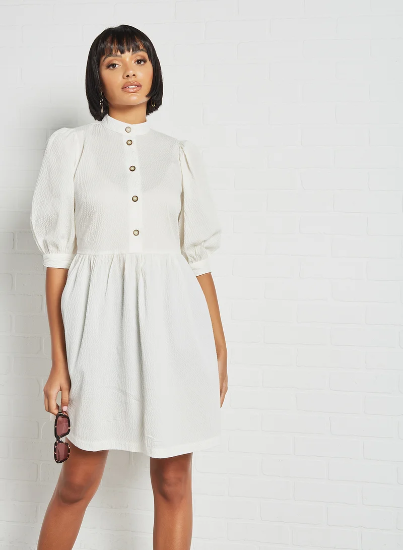 Closet London Puff Sleeve Mini Dress