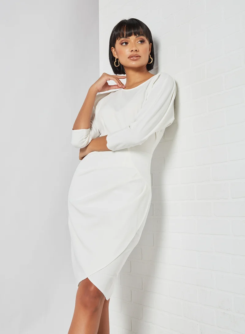 Closet London Solid Wrap Mini Dress