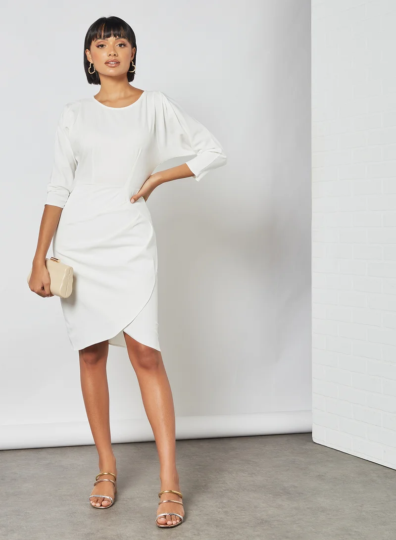 Closet London Solid Wrap Mini Dress