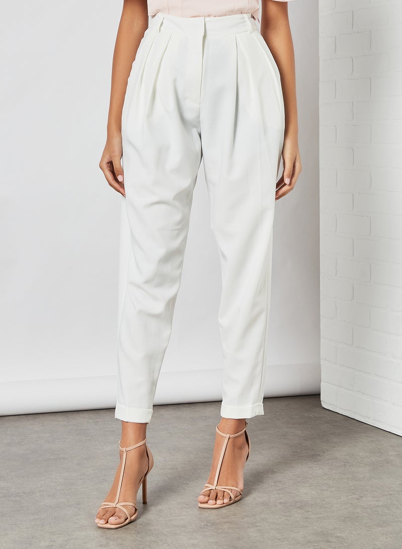 Closet London Wide Leg Trousers Ivory  - Image 1