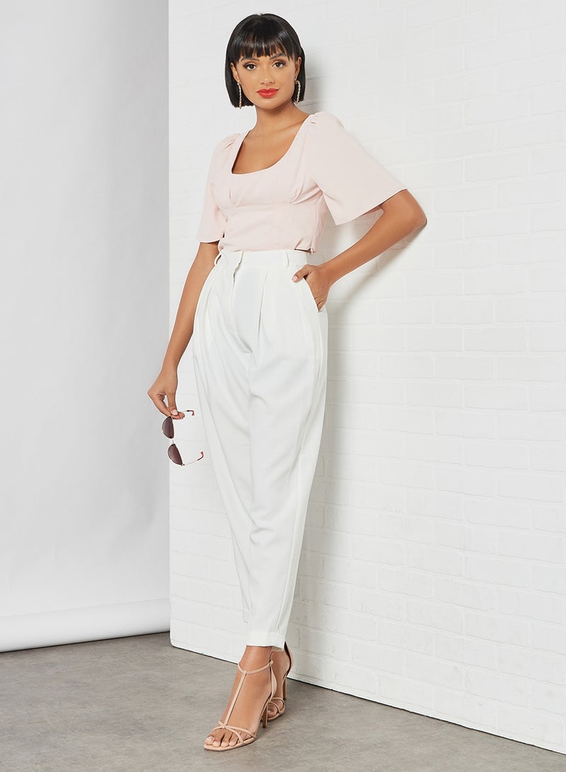 Closet London Wide Leg Trousers Ivory  - Image 2