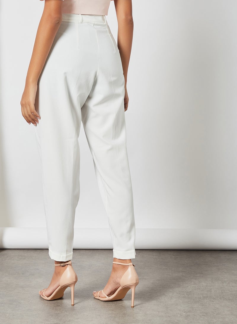 Closet London Wide Leg Trousers Ivory  - Image 3