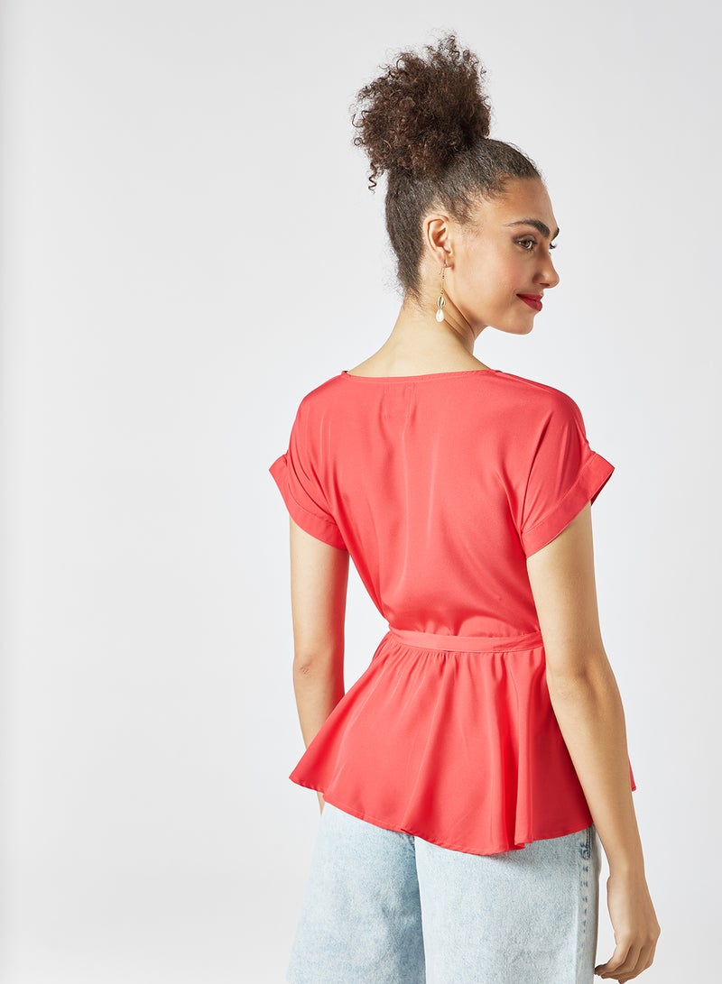 Aila Fashionable Top Coral  - Image 2