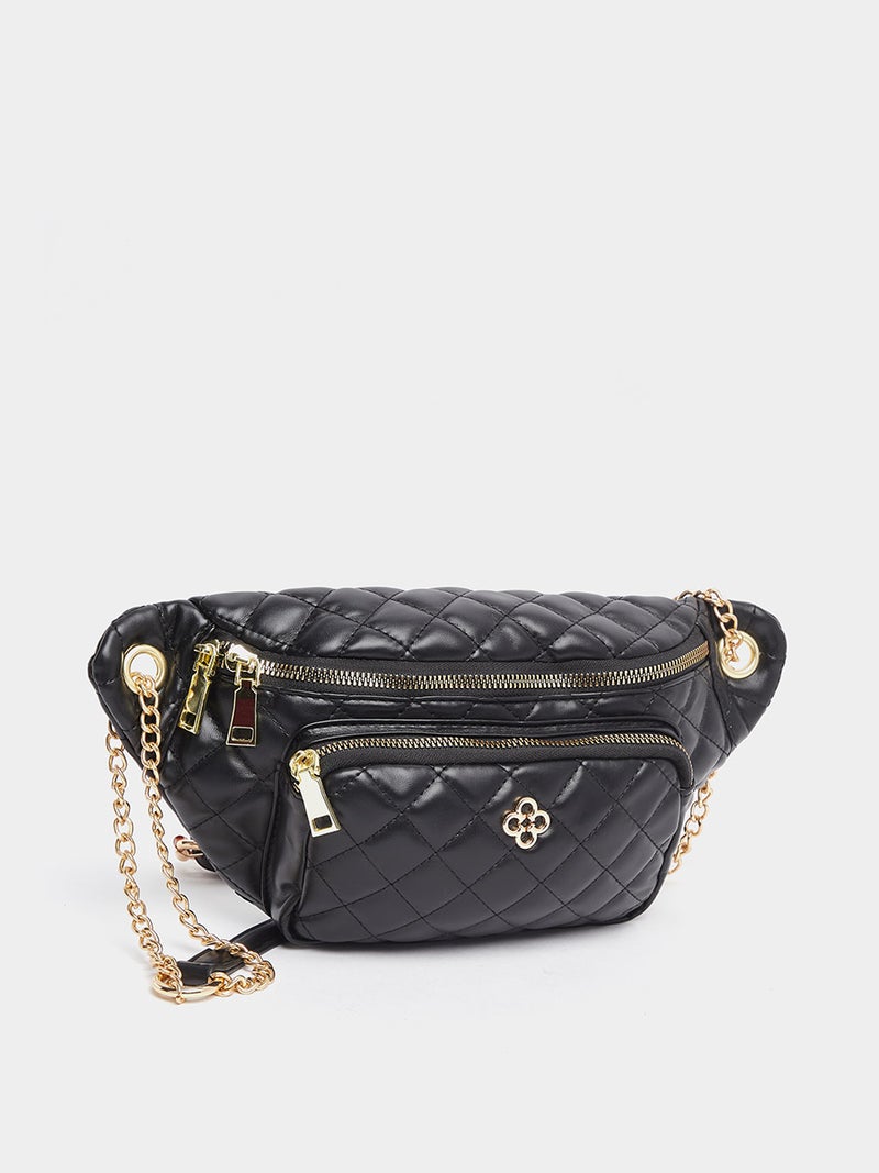 Closet By Styli Chain Strap Quilted Bumbag Black - Image 1