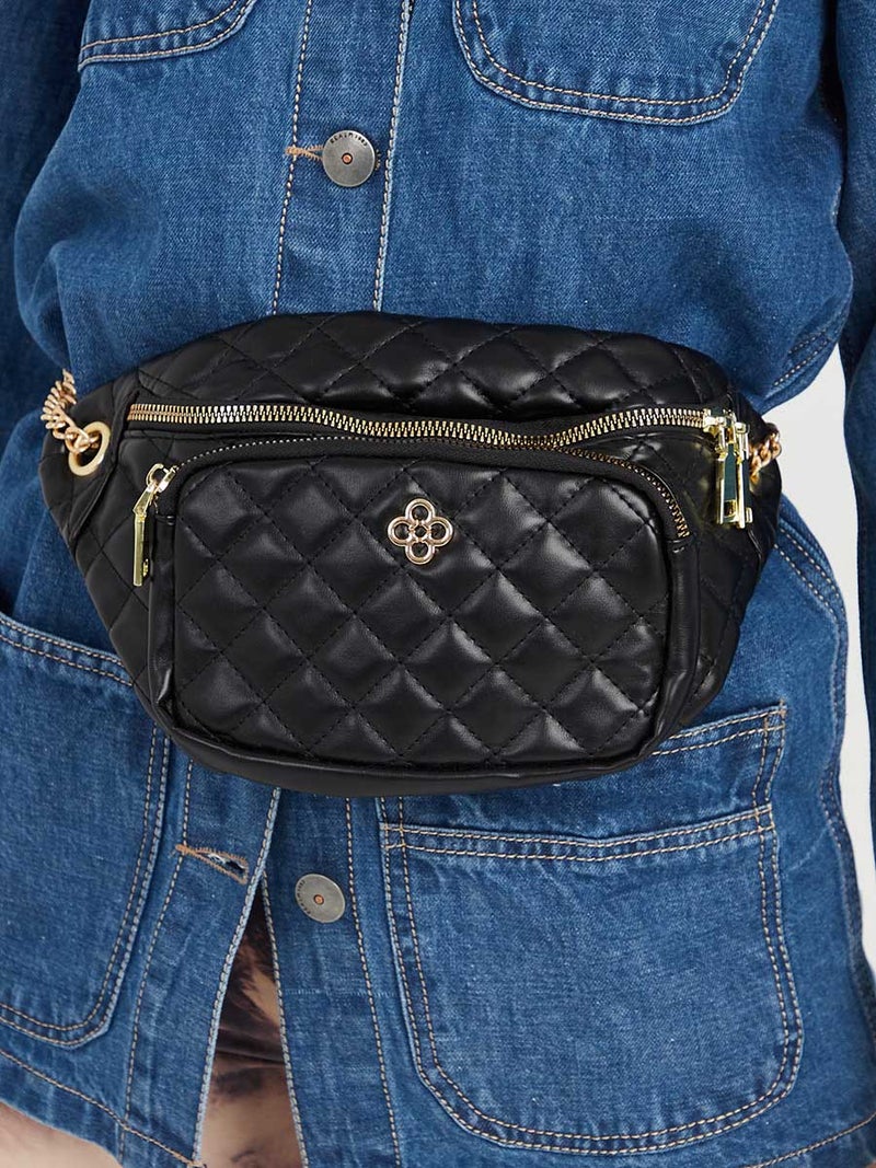 Closet By Styli Chain Strap Quilted Bumbag Black - Image 3