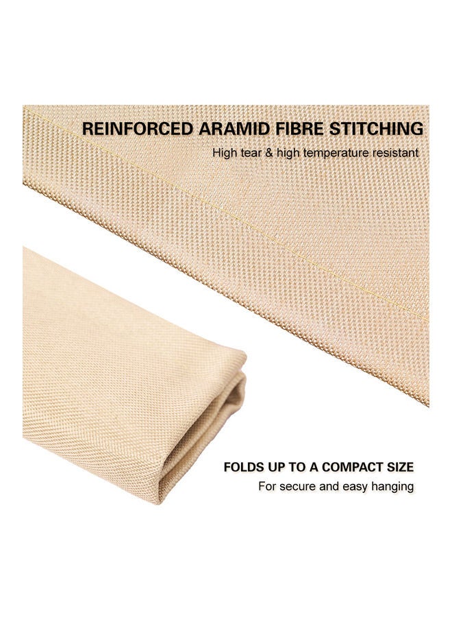 Barbecue Fireproof Cloth Beige 100x100cm - Image 3