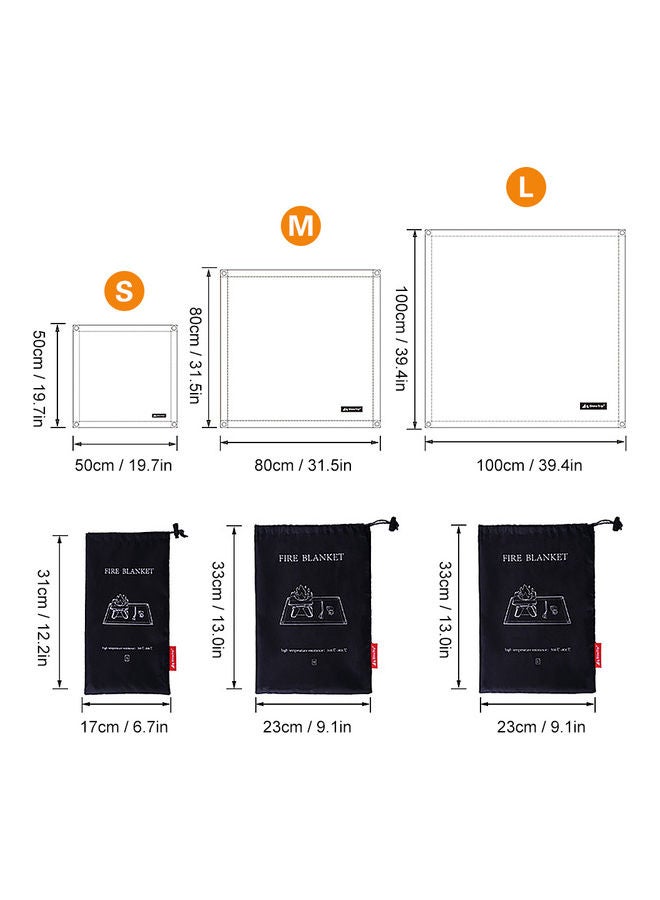 Barbecue Fireproof Cloth Beige 100x100cm - Image 4