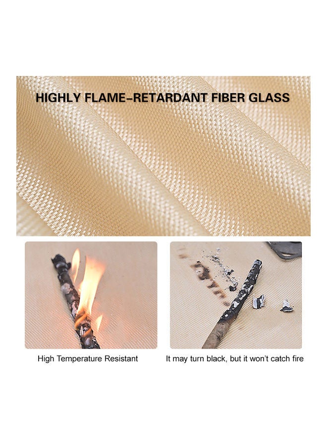 Barbecue Fireproof Cloth Beige 100x100cm - Image 5