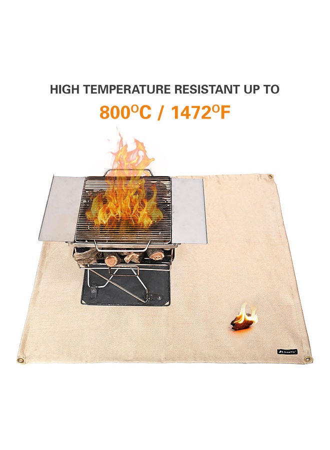 Barbecue Fireproof Cloth Beige 80x80cm - Image 5