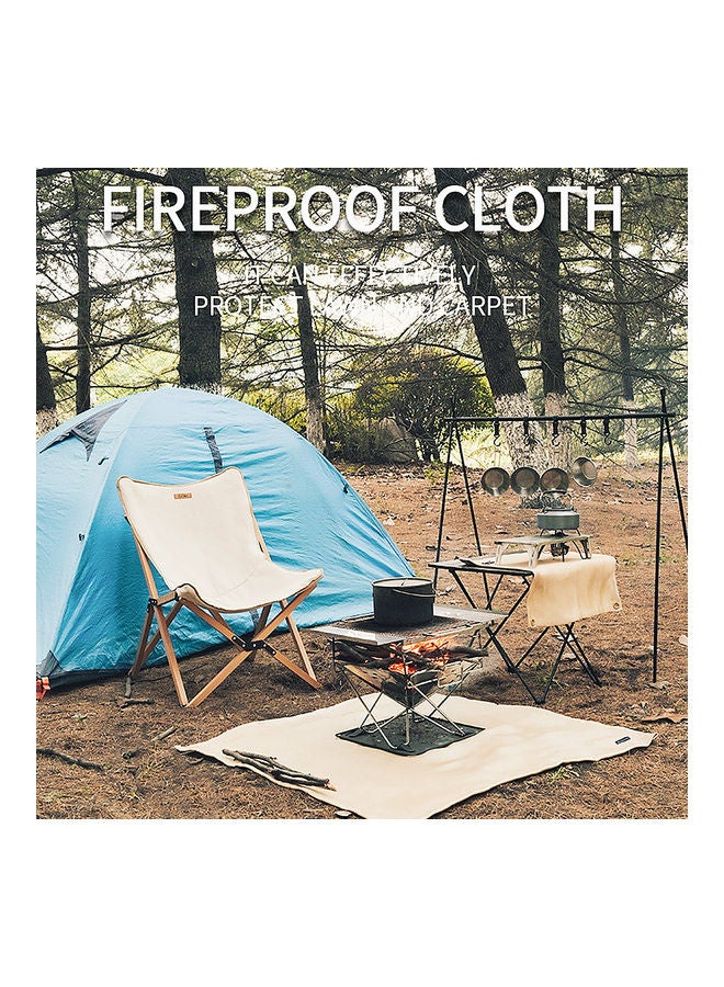 Barbecue Fireproof Cloth Beige 80x80cm - Image 4