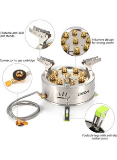 LIXADA 9-Burners Outdoor Stove 24.5x14.5x24.5cm  - Image 4