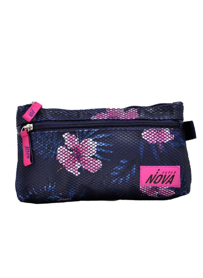 SuperNova Flower Pencil Case Blue - Image 1