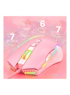 onikuma Wired Gaming Mouse Pink  - Image 3