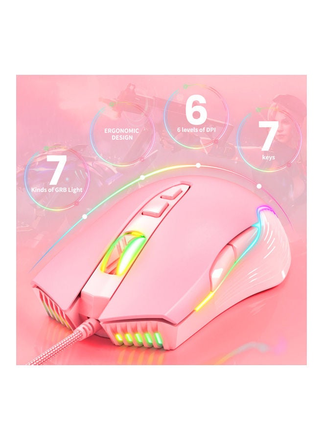 onikuma - Wired Gaming Mouse Pink - Image 1