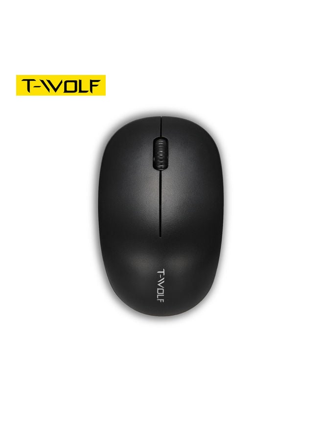 T-WOLF 2.4G Portable Mini Wireless Mouse Black  - Image 1