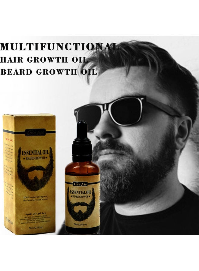 Love JoJo - 3-Piece Natural Oraganic Beard Growth Essential Oil Brown 68ml - Image 1