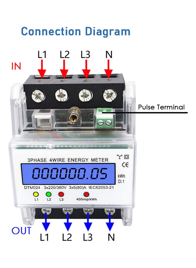 3 Phase  Energy Meter with LCD Display Multicolour - Image 2