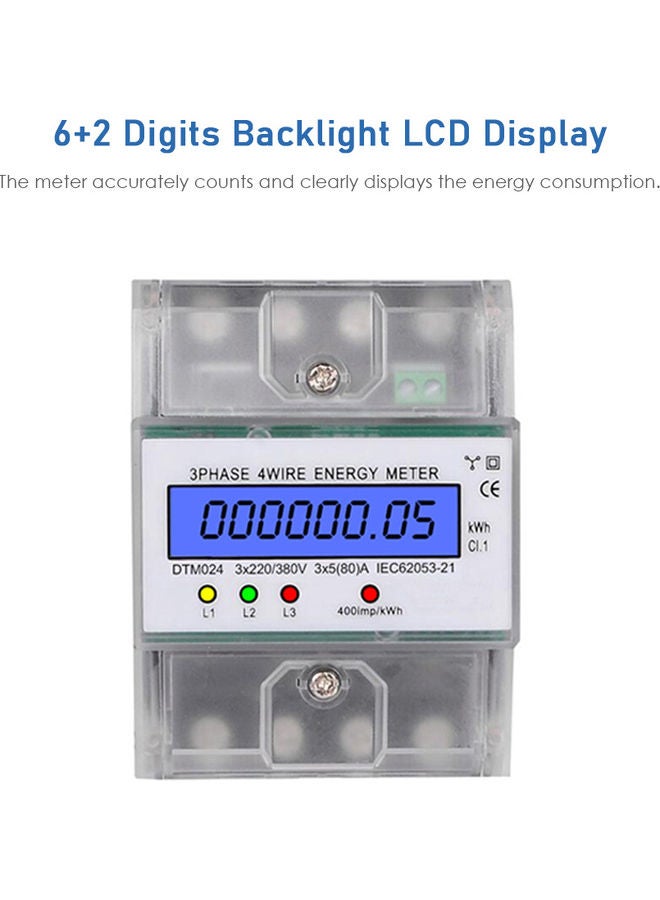 3 Phase  Energy Meter with LCD Display Multicolour - Image 3