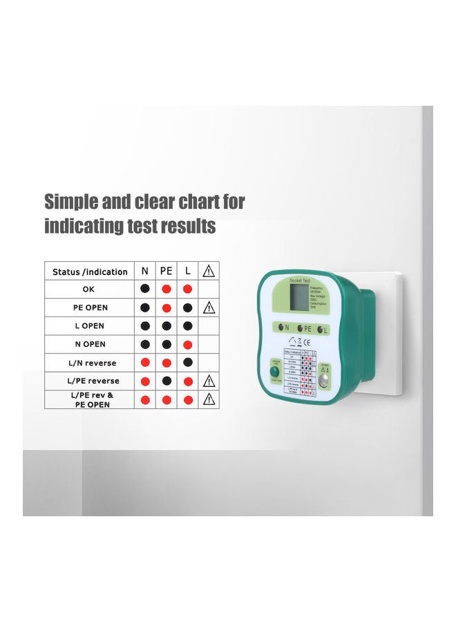 Generic - Multifunctional Smart Socket Tester with LCD Display Multicolour - Image 1
