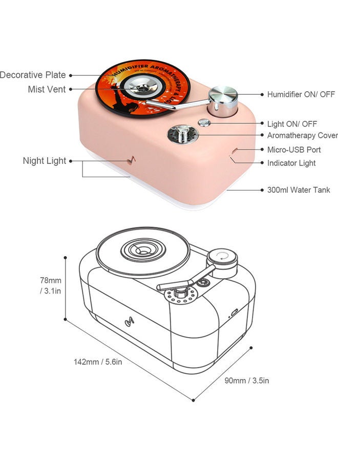 مرطب هواء صغير بمنفذ USB وردي  - Image 4