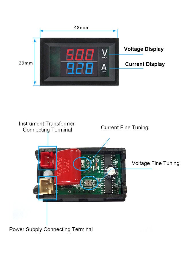 ماركة غير محددة مقياس رقمي مزدوج مع شاشة LCD أسود  - Image 4