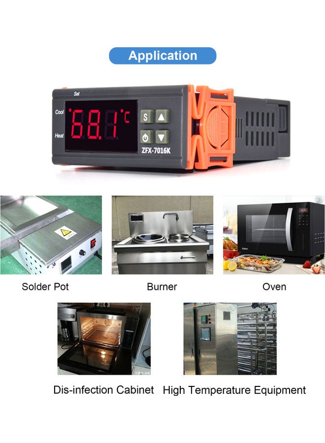 ماركة غير محددة جهاز تحكم في درجة الحرارة بشاشة LCD متعدد الألوان  - Image 3