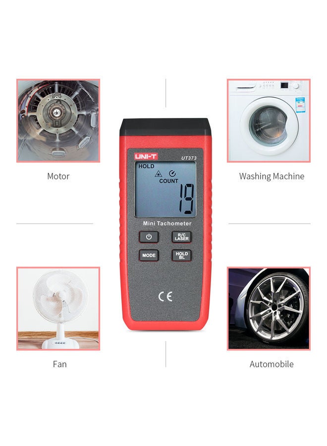 UNI-T - Mini Tachometer Black/Red 11.9 x 5.1 x 2.8cm - Image 1