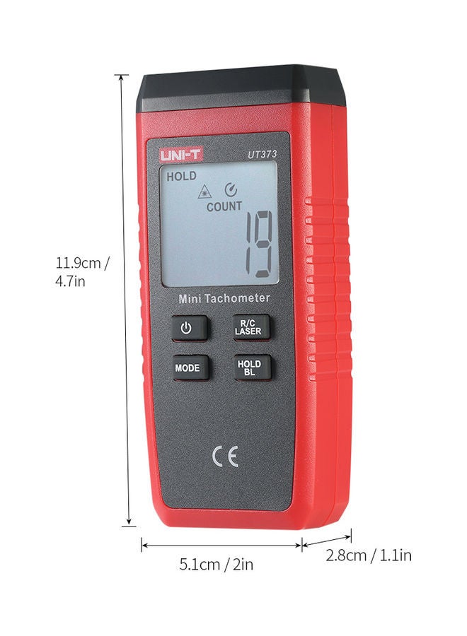 UNI-T - Mini Tachometer Black/Red 11.9 x 5.1 x 2.8cm - Image 1