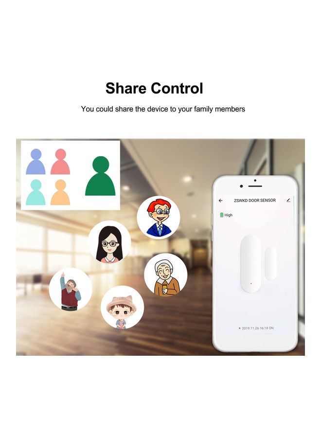Generic - Protective Smart Door Sensor White - Image 1