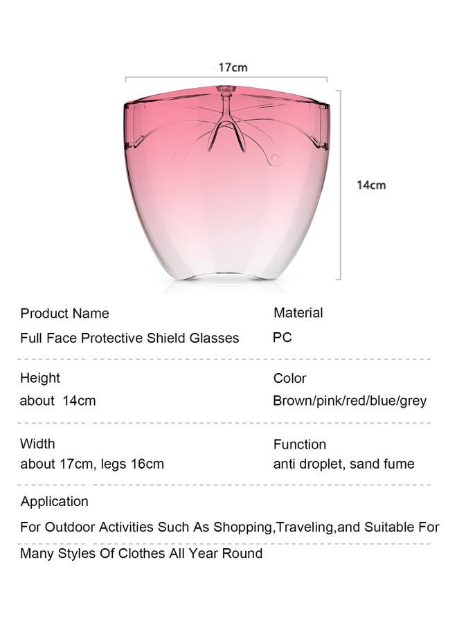 Protective Anti-Fog Full Face Shield Glass Red  - Image 2