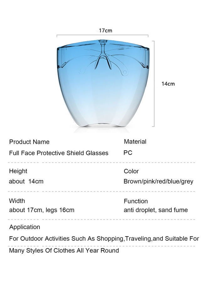 Protective Anti-Fog Full Face Shield Glass Blue  - Image 3