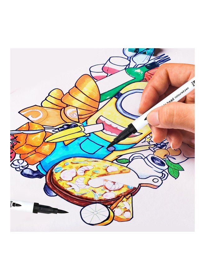 12-Piece Double Head Coloured Markers pen set Multicolor - Image 3