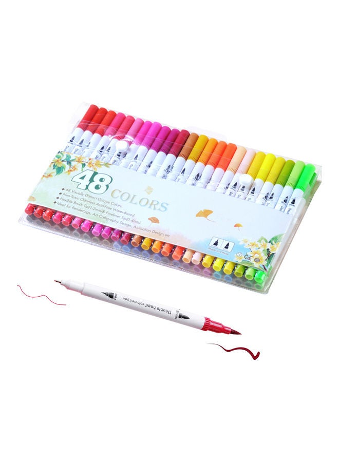 Generic 48-Piece Double Head Coloured Markers pen set Multicolour  - Image 1
