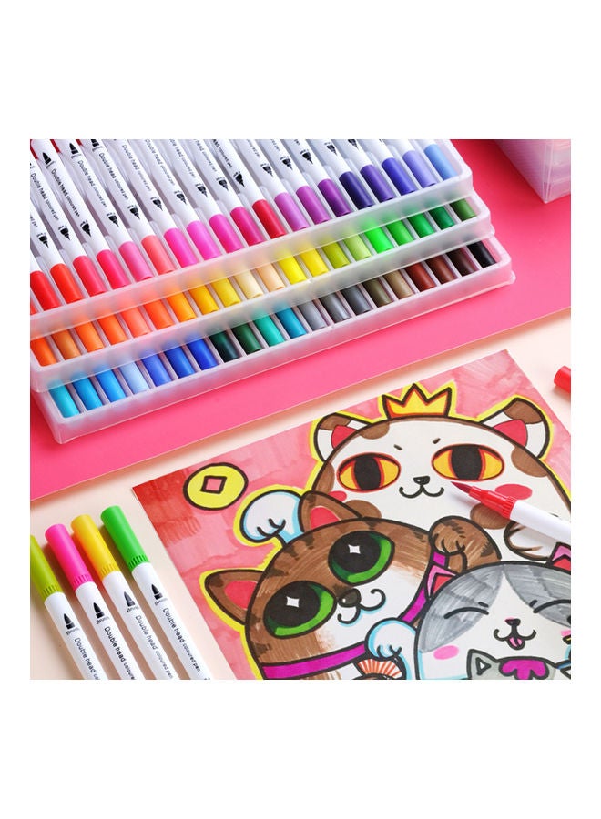24-Piece Double Head Coloured Markers pen set Multicolour - Image 2