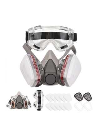 Reusable Respirator Half Facep Gas Mask Grey - v1629523315/N50285691A_1