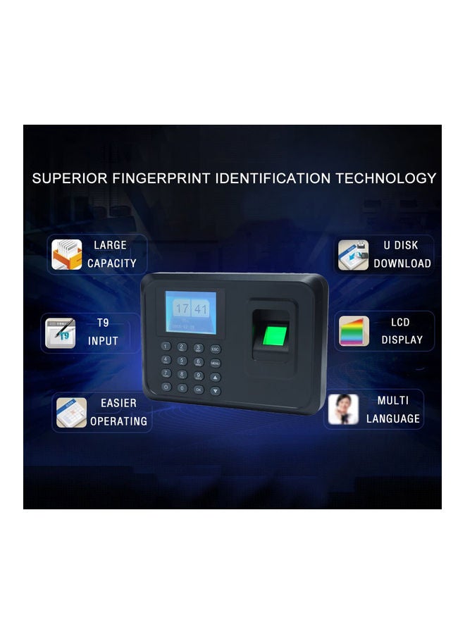 Generic Intelligent Biometric Attendance Machine Black  - Image 2