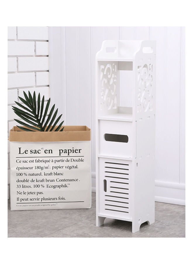 Corner Floor Cabinet With Doors And Shelves white  - Image 1