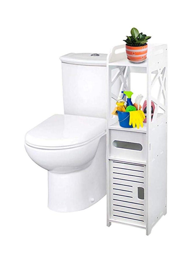 Corner Floor Cabinet With Doors And Shelves white  - Image 3