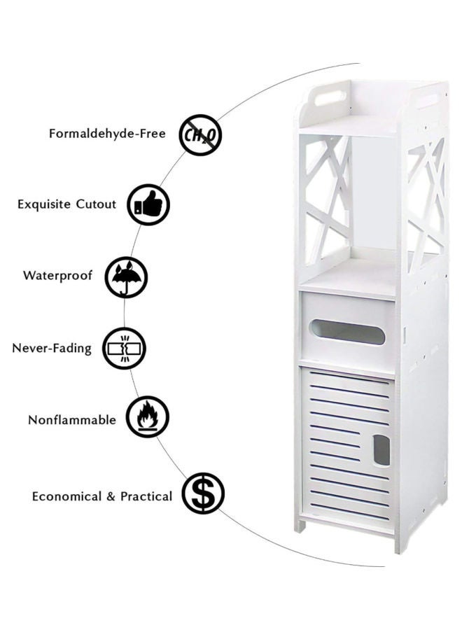 Corner Floor Cabinet With Doors And Shelves white  - Image 4