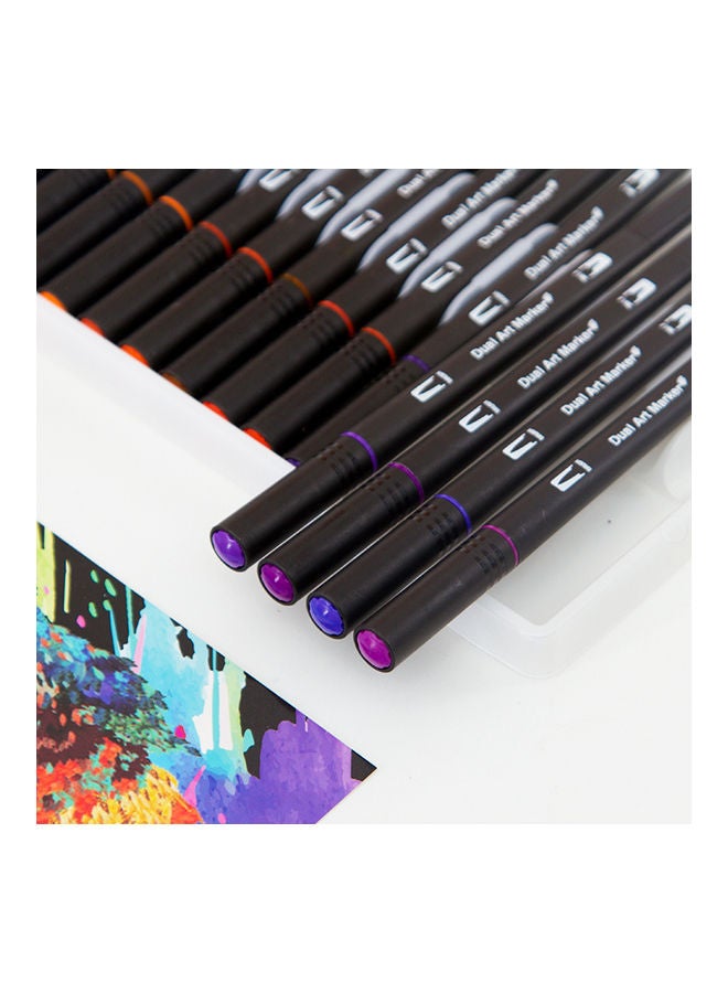 Generic 48-Colors Dual Tip Brush Pens Fineliner & Brush Tip Art Markers Colored Pens for Children Multicolor  - Image 2