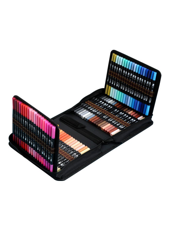 120 Colours Art Markers Set With Brush And Fine Tips Multicolour - Image 1